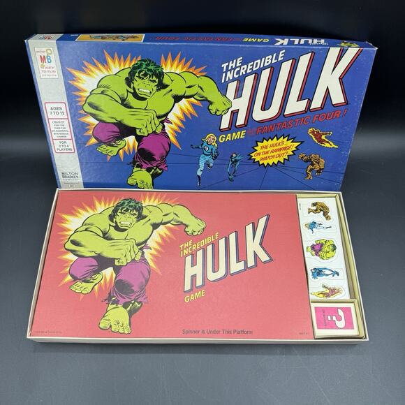 New Open Box Vintage 1978 Incredible Hulk Game Fantastic Four 100% Complete MB - Picture 5 of 9